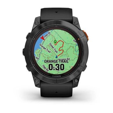 Смарт-годинник Garmin Fenix 7X Pro - Solar Edition - сланцево-сірий з чорним ремінцем
