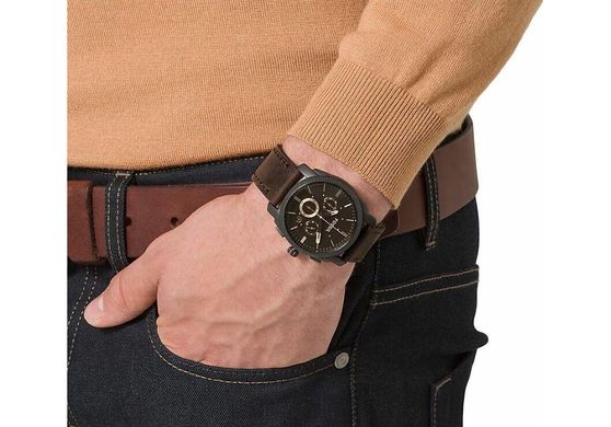 Часы наручные мужские FOSSIL FS4656 кварцевые, ремешок из кожи, США