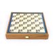 CBLS34BLU Manopoulos Chess/Backgammon/Ludo/Snakes - Navy Blue - Walnut Replica Wooden Case 7