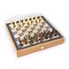 CBLS34BLU Manopoulos Chess/Backgammon/Ludo/Snakes - Navy Blue - Walnut Replica Wooden Case 3