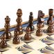CBLS34BLU Manopoulos Chess/Backgammon/Ludo/Snakes - Navy Blue - Walnut Replica Wooden Case 5