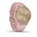 Смарт-годинник Garmin Vivomove 3S зі сталевим безелем ніжно-золотавого кольору, рожевим корпусом та ремінцем 3