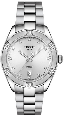 Годинники наручні жіночі з діамантами Tissot PR 100 SPORT CHIC T101.910.11.036.00