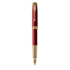 Ручка перьевая Parker SONNET 17 Red Lacquer GT FP F 86 211 стальная с тонким золотым пером