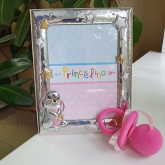 Рамка из серебра детская подарочная для девочки Зайка