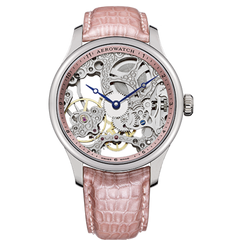 Годинники наручні жіночі Aerowatch 57981 AA14 механічні (скелетон) блідо-рожеві