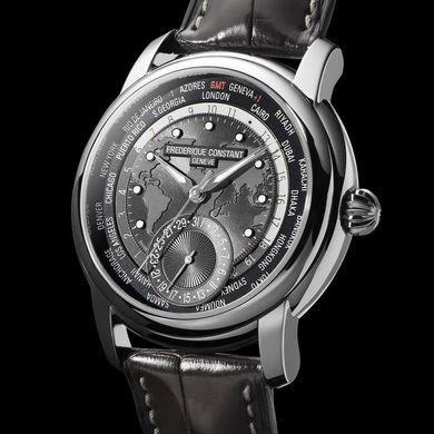 Часы наручные мужские FREDERIQUE CONSTANT Classic Worldtimer Manufacture FC-718DGWM4H6