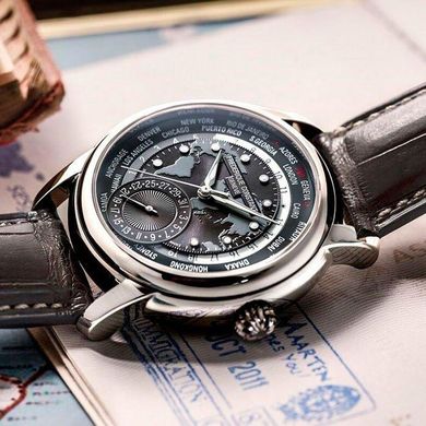 Часы наручные мужские FREDERIQUE CONSTANT Classic Worldtimer Manufacture FC-718DGWM4H6