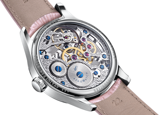 Часы наручные женские Aerowatch 57981 AA14 механические (скелетон) бледно-розовые