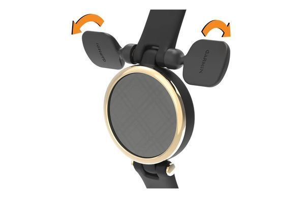 Ремешок Garmin Lily (14&nbsp;мм), черная итальянская кожа, кремово-золотистая застежка (большой)