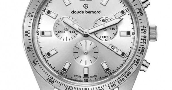 Часы-хронограф наручные мужские Claude Bernard 10247 3C AIN кварцевые, с тахиметром и датой, ремешок из кожи