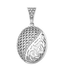 Кулон срібний медальйон з камінням