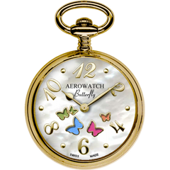 Часы карманные женские Aerowatch 44825 JA02 с бабочками (индикатором день/ночь)
