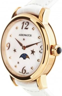 Часы наручные женские Aerowatch 43938 RO09 кварцевые с бриллиантами и фазой Луны, цвет розового золота
