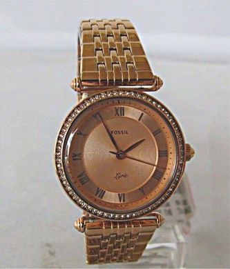 Часы наручные женские FOSSIL ES4711 кварцевые, с фианитами, цвет розового золота, США