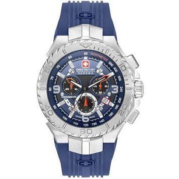 Часы наручные мужские Swiss Military-Hanowa 06-4329.04.003 кварцевые, черный каучуковый ремешок, Швейцария