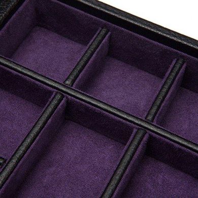 Скринька для краваток і запонок Wolf з шкіри серії Blake чорна (Великобританія)