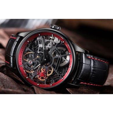 Часы наручные мужские Aerowatch 50981 NO21, механика с ручным заводом, красный паук на циферблате