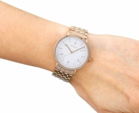 Часы наручные женские DKNY NY2504 кварцевые на браслете, цвет розового золота, США