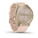 Смарт-годинник Garmin Vivomove Style світло-золотавий з плетеним тканинним рожевим ремінцем 3