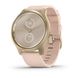 Смарт годинник Garmin Vivomove Style світло-золотавий з плетеним тканинним рожевим ремінцем 1