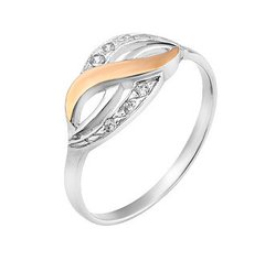 Серебряное кольцо с золотом 19