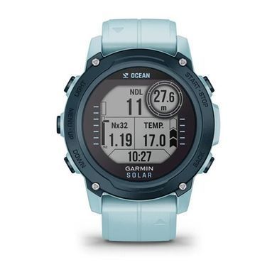 Смарт-годинник Garmin Descent G1 Solar Ocean Edition лазурного кольору