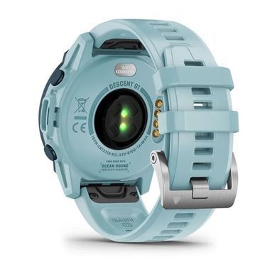 Смарт-годинник Garmin Descent G1 Solar Ocean Edition лазурного кольору