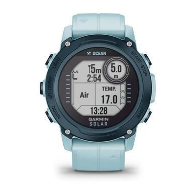 Смарт-годинник Garmin Descent G1 Solar Ocean Edition лазурного кольору