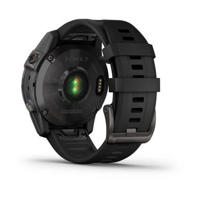 Смарт-годинник Garmin Fenix 7 Sapphire Solar титановий чорний DLC з чорним ремінцем