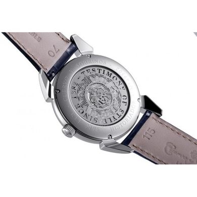 Часы наручные мужские Cuervo y Sobrinos 3196.1I, темно-синий ремешок из кожи луизианского аллигатора