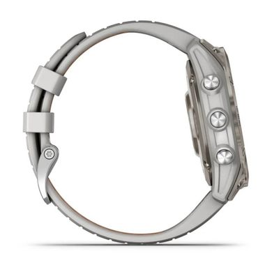 Смарт-годинник Garmin Fenix 7 Pro - Sapphire Solar Edition - титановий корпус з димчасто-сірим/помаранчевим ремінцем