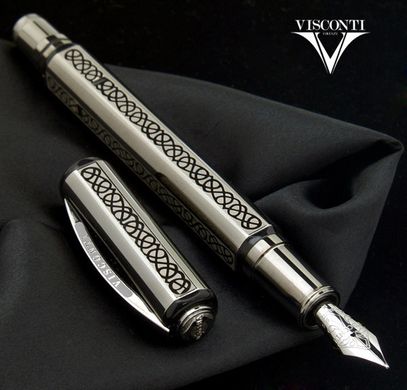 Ручка перьевая Visconti 45899DA07F Gordian Knot Ag925 Gun Metal FP 14 KT F Metropolis Si