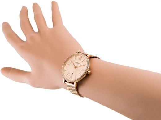 Годинники наручні жіночі FOSSIL ES4628 кварцові, "міланський" браслет, колір рожевого золота, США