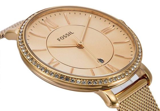 Часы наручные женские FOSSIL ES4628 кварцевые, "миланский" браслет, цвет розового золота, США
