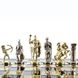 S10BLU Manopoulos Archers chess set with gold-silver chessmen/Blue chessboard 44cm 3