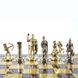 S10BRO Manopoulos Archers chess set with gold-silver chessmen/Brown chessboard 44cm 3