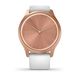 Смарт-годинник Garmin Vivomove Style рожеве золото з білим силіконовим ремінцем 2