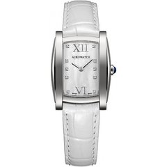 Годинники наручні жіночі Aerowatch 30953 AA01 (Mini) кварцові, мітки з діамантів, білий шкіряний ремінець