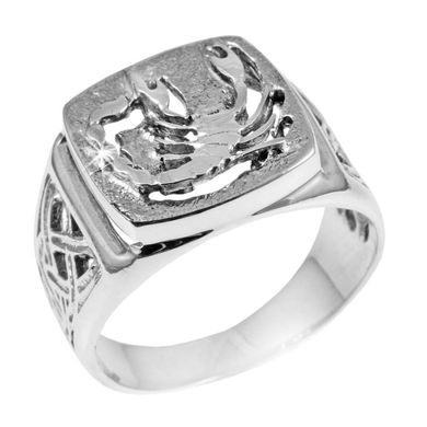 Мужское кольцо из серебра Скорпион 17.5