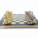 S10GRE Manopoulos Archers chess set with gold-silver chessmen/Green chessboard 44cm 2
