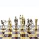 S10RED Manopoulos Archers chess set with gold-silver chessmen/Red chessboard 44cm 3
