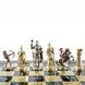 S10GRE Manopoulos Archers chess set with gold-silver chessmen/Green chessboard 44cm 3