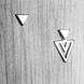 Серебряные серьги наборные два треугольника без камней маленькие 4