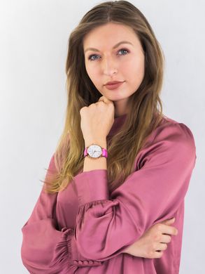 Годинник наручний жіночий Aerowatch 42980 RO03 кварцовий з датою, шкіряний ремінець рожевий