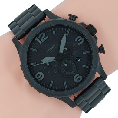 Часы наручные мужские FOSSIL JR1401 кварцевые, на браслете, черные, США