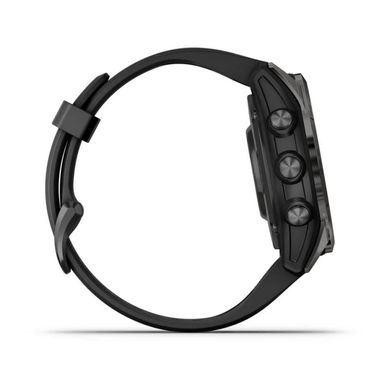 Смарт-часы Garmin Fenix 7S Pro - Sapphire Solar Edition - темно-серый титан DLC Carbon с черным ремешком