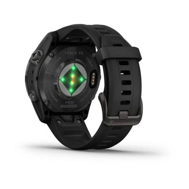 Смарт-часы Garmin Fenix 7S Pro - Sapphire Solar Edition - темно-серый титан DLC Carbon с черным ремешком