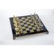S11BLU Manopoulos Greek Roman Period chess set with gold-silver chessmen/Blue chessboard 44cm 2