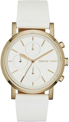 Часы-хронограф наручные женские DKNY NY2337 кварцевые на белом кожаном ремешке, США